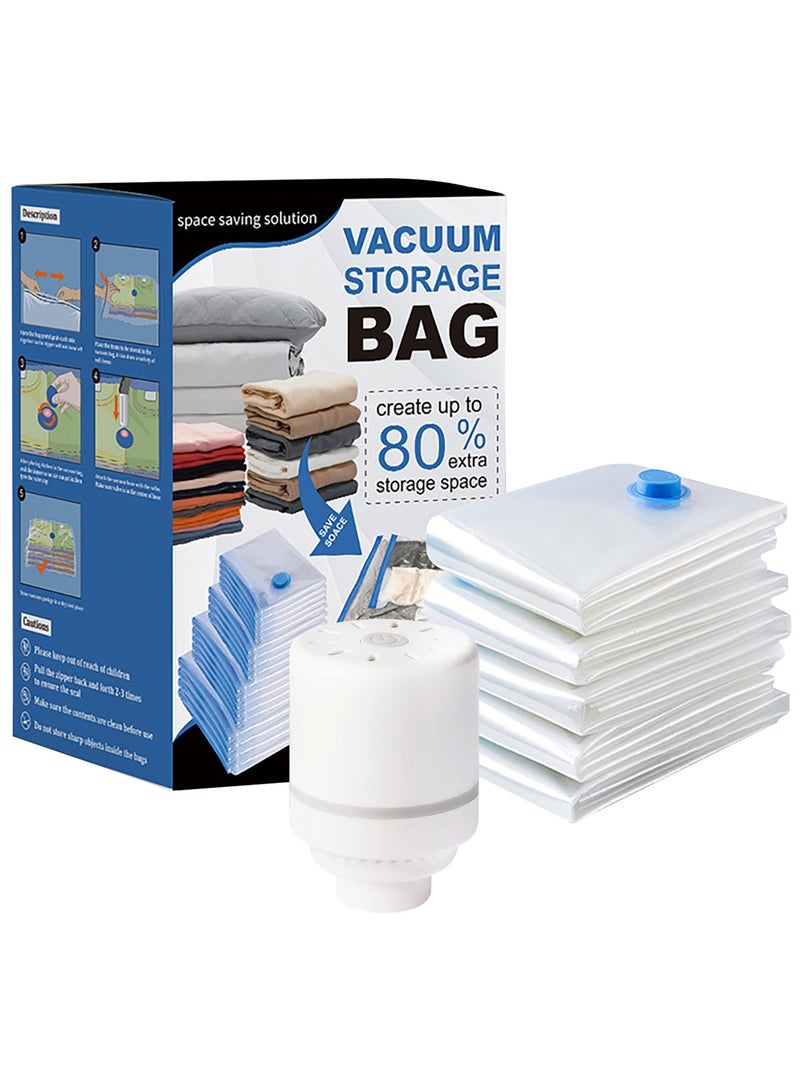 Kingone Vacuum Storage Bags, Pack of 19 (3Jumbo/4Large/4Medium/4Small/3Roll Up/1Pumps) Re-usable Travel Compression Storage Bags For Clothes, Comforters and Blankets, Space Saver Bags with Electric Pump - Image 1